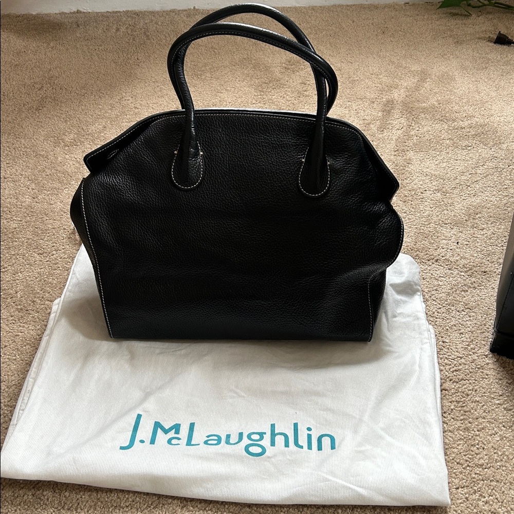 J.McLaughlin Black Pebbled Handbag